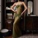 Summer Slim Fit Fishtail Dress Backless Strapless Solid Color European American Style for Petite Women 2025_ecoleips.com