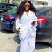 Plus Size American Style Women's Loose Casual Cardigan Collared Long Sleeve Solid Color Top And Trousers Two Piece Set_ecoleips.com