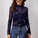 European And American Cross-border 2026 Single-layer Mesh Top Without Bra, Stand-up Collar, Women's T-shirt, Elegant For_ecoleips.com