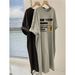 Short-sleeved Dress Pregnant Women Summer Retro European And American Cartoon Printed Loose Round Neck Dress_ecoleips.com