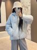 girl High-End Hooded Warm Jacket Women, Loose Simple Fashionable Casual Design, Slimming Quilted Cotton Coat For Autumn And_ecoleips.com