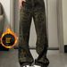 American Retro Leopard Print Jeans For Women Men, Summer Trendy Niche Wide-leg Pants, Loose Drapey, Casual And Slimming_ecoleips.com