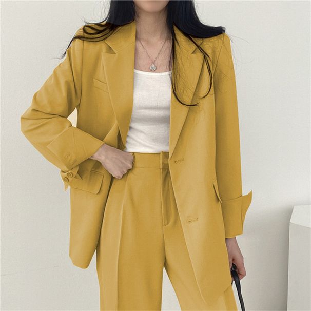 Women's Casual Design Top And Trousers Suit Small Suit Retro Jacket Slim Fashion Spring And Autumn_ecoleips.com