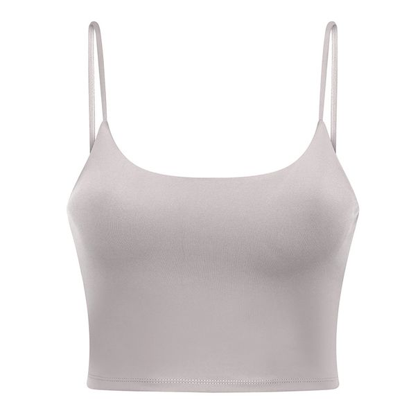 New Sexy Thin Strapped Backless Yoga Top, Cropped Camisole With Bra Pads, Women's Yoga Vest._ecoleips.com