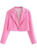 ZA Women's Short Blazer With Collar + Wide Pleated Mini Skirt Fashion Set_ecoleips.com