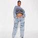 Women's Clothing Autumn And Winter New Street Trend Detachable Concealed Button Design Irregular Jeans High Waist Straight Trousers_ecoleips.com