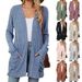 Women's Clothing Autumn And Winter New Solid Color Pocket Long Sleeved Bottoming Cardigan Sweater Spot_ecoleips.com