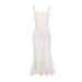 Women's French Lace Fishtail Dress - Slim Fit Suspender Skirt With Fishbone Detailing (Elegant & Fashionable)_ecoleips.com