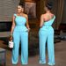 Women's Sleeveless Top & Wide-Leg Pants Set – Breathable Polyester-Blend Lounge To Office Outfit – Stretchy Comfort For Summer_ecoleips.com