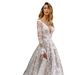 Women's Clothing Wedding Dress Sexy Lace Long Sleeved Dress Evening Dress_ecoleips.com