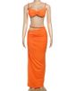 Weird Puss Bandage Ruched 2 Piece Set Women Square Collar Bra+Skinny Long Skirts 2025 Summer Vacation Beach Party Trend Suits_ecoleips.com