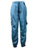 Women's Military Green Casual Sports Trousers Mid Waist Webbing Pockets Full Length Polyester Pants_ecoleips.com