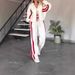 2025 European And American Cross-Border Fashion Color Block New Two-Piece Set Autumn Women's Casual Sports_ecoleips.com