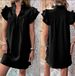 Women's Summer Fashion V Neck Pullover Dress Multi Layered Ruffle Sleeve Versatile Elegant European American Style New_ecoleips.com