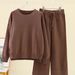 Luxury Knit Cozy Two-Piece Lounge Set for Women Oversized Sweater Wide-Leg Pants Soft Wool Blend Minimalist Fall Winter Staples_ecoleips.com