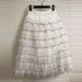 Korean Style Layered Tulle Skirt For Women, High Waist Flared A-Line Party Skirt With Unique Hem Design_ecoleips.com