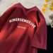 Women's Pure Cotton Short Sleeve T-Shirt 2024 English Print Loose Fit Unique American Style Top_ecoleips.com