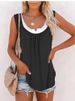 Summer Ladies New Casual Loose Solid Color Patchwork Sleeveless Blouse Knitted Vest Women_ecoleips.com