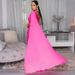 Women's Clothing Sleeveless Long Dress Slit Cape Style Fashionable American Style_ecoleips.com