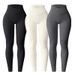 Yoga European And American Sexy Tight Cross-Strap Sports Workout High-Waisted Tummy Control Ribbed Long Pants For_ecoleips.com