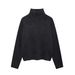 K Women's Fashion High Neck Long Sleeve Knitted Shirt_ecoleips.com