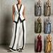 Chic Sleeveless V-Neck Top And Wide-Leg Pants Set - Modern Two-Piece Outfit For Women, Casual Lounge And Street Style_ecoleips.com
