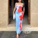Women's Clothing New Sexy Hot Girl Tube Top Print Hip Slit Dress_ecoleips.com