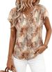 PRETTYGARDEN Rolled Short Sleeve Womens Tops Dressy Casual T Shirts Summer Floral V Neck Ladies Blouses Vacation Outfits_ecoleips.com