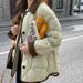 girl Girl Girl Girl 2025 New Korean Style Short 90 White Duck Down Jacket With Color-Block Design And Diamond Pattern Turn-Down Collar For_ecoleips.com