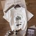 Women's Casual Round Neck Short Sleeve T-Shirt Multi-Color American Style Simple Fashionable Sports Top Solid Printed Loose Fit_ecoleips.com