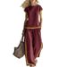 Women's Long Sleeve Bamboo Linen T-Shirt Two-Piece Set Casual Outfit for Spring Summer Stylish And Comfortable_ecoleips.com
