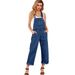 Women's Clothing Plus Size Denim Overalls For Women - Relaxed Fit High Waist Wide Leg Bib Overalls In Light & Dark Blue_ecoleips.com