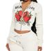 Women’s Clothing fashion street casual fashion comfortable positioning printing love zipper two piece suit for women_ecoleips.com