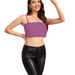 Fluffy Faux Fur Crop Cami Thin Adjustable Strap Strapless Sweet Party Club Tube Top_ecoleips.com