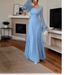 Elegant Ruffled Maxi Dress – Flowy One-Shoulder Gown With Cascading Sleeves For Women_ecoleips.com
