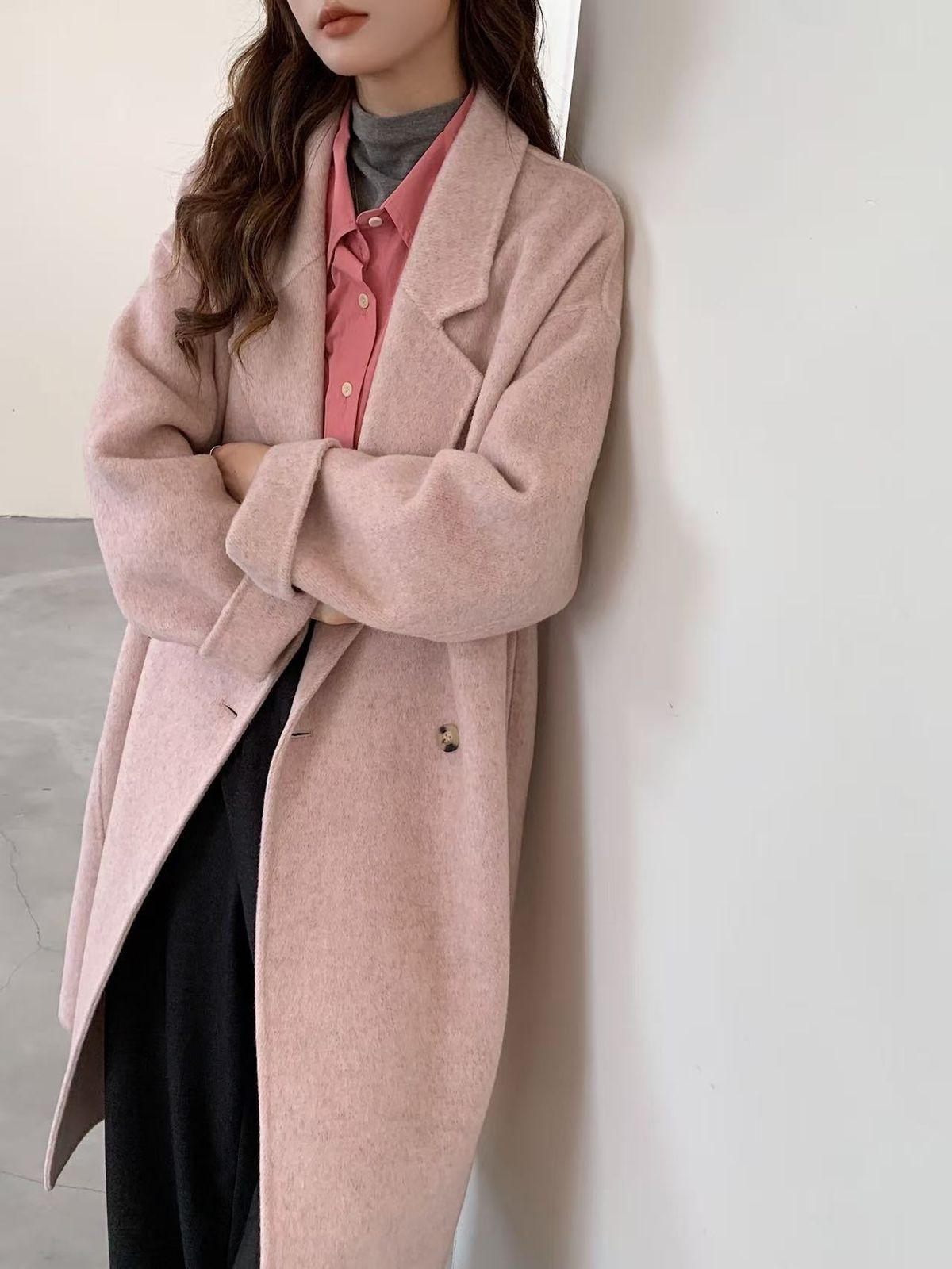 Premium Alpaca Wool Blend Coat - Oversized Double-Faced Trench Coat With Notch Lapel (8 Colors, XS-M)_ecoleips.com