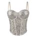 Women's Clothing Pure Desire Style Lace Tube Top Disco Ultra Short Sexy Slim Sequined Suspenders Waist Spring And Summer Fishbone Bra_ecoleips.com