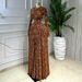 Women's Elegant Printed Slim Fit Long Sleeve Dress Round Neck Ruched Detail Spring New Style Clothing_ecoleips.com