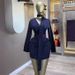 Women's African-Inspired Striped Wrap V-Neck Midi Dress Belted Elegant Shirt Dress for Spring And Summer_ecoleips.com