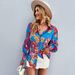 Diyun European American Foreign Trade Women's Clothing Independent Site Color-blocked Printed Shirt 2023 Autumn_ecoleips.com