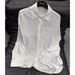 Women's Clothing Diamond Lapel White Shirt For Women Spring And Summer New Design Loose Slim Diamond Shirt_ecoleips.com