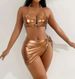 Aria Basics Cross-border Three-piece Bikini Set, European And American Sexy Foreign Trade Skirt-style Cover-up, Metal Hollow-out_ecoleips.com