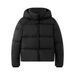 Women's Short Puffer Jacket – Waterproof Stand Collar Hooded Coat For Winter Warmth & Style_ecoleips.com