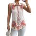 2026 European And American Foreign Trade Women's Collared Sleeveless Buttoned Striped Printed_ecoleips.com