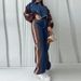 Women's Casual Striped Denim Pants Set Comfortable Fashionable Pant Sets_ecoleips.com