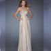 Elegant V-Neck Backless Evening Dress With Mesh Waist - Long Formal Gown For Women (Available In Ivory, Red, Navy Blue, Sizes S-Xl)_ecoleips.com