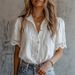 Spring/Summer Women's Loose Lace Casual Shirt Short Sleeve Style Clothing For Women_ecoleips.com