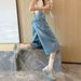 Women's High-Waisted Slimming Cropped Wide Leg Jeans American Retro Style Loose Straight Leg Six Point mid Length Summer Pants_ecoleips.com