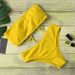 Verve Sexy Two-Piece Solid Color Swimwear Women's Bikini Swimsuit_ecoleips.com