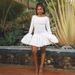 Autumn Long Sleeve Ruffles Mini Dress Women's New Fashion O Ncek Elegant Bodycon Casual Dresses For Women Robe Femme Vestidos_ecoleips.com